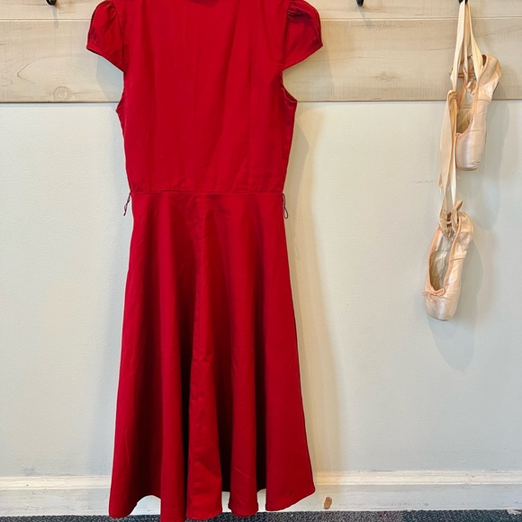 Vintage retro 50’s style dress, berry red, size Small Adult. - Picture 3 of 8